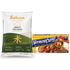 Kit Karê Japones Arroz Sakura Curry Forte Vermont 230g