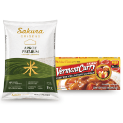 Kit Karê Japonês Arroz Sakura Curry Fraco Vermont 230g