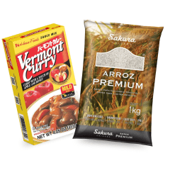 Kit Karê Japonês: Arroz Sakura Kg + Curry Nível Fraco Vermont 115g