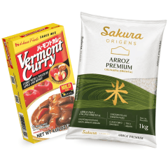 Kit Karê Japonês: Arroz Sakura Kg + Curry Nível Fraco Vermont 115g Kit Karê Japonês: Arroz Sakura Kg + Curry Nível Fraco Vermont 115g