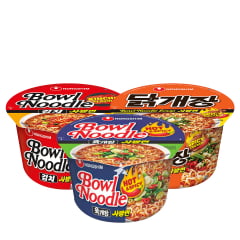 Kit Kpop Food Macarrão Lamen Bowl Noodle Coreano Nongshim - 3 Sabores