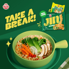 Kit Lamen Coreano Jin Ramen Sabor Vegetariano Veggie Ottogi 110 gramas - 4 Pacotes