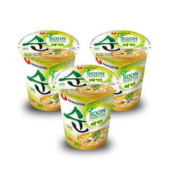 Kit Lamen Coreano Vegetariano Suave Nongshim Soon Veggie Cup Copo 67g - 3 Copos