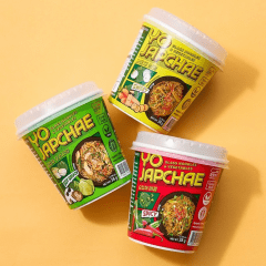 Kit Macarrão Coreano de Batata Doce Vegetariano Yo Japchae Copo 38 gramas - 3 Sabores