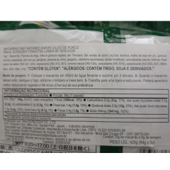 Kit Macarrão Instantâneo Japonês Sunaoshi Tonkotsu Caldo de Porco - 5 Unidades
