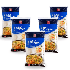Kit Macarrão Oriental de Arroz Mifun Alfa 200 gramas - 5 Pacotes