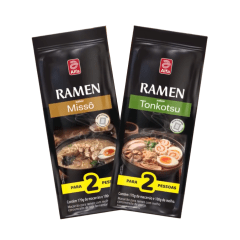 Kit Macarrão para Ramen com Molho Pronto Concentrado de Soja Fermentada (Missô) e Carne de Porco (Tonkatsu)  Alfa - 270g
