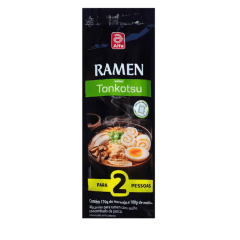 Kit Macarrão para Ramen com Molho Pronto Concentrado de Soja Fermentada (Missô) e Carne de Porco (Tonkatsu) Alfa - 270g