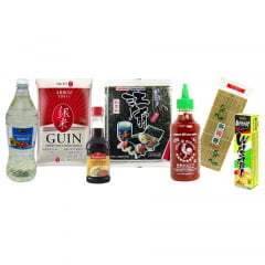 Kit Oriental para Preparo do Sushi Picante Sriracha -  7 itens