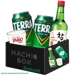 Kit para Bebida Coreana Somaek (Soju Original e 2 Cervejas Coreana) + 1 COPO BRINDE