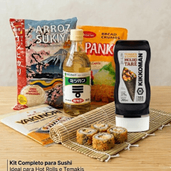 Kit para Hot Roll Culinária Premium Arroz Sudare Nori Tarê Tempero Panko Kit para Hot Roll Culinária Premium Arroz Sudare Nori Tarê Tempero Panko