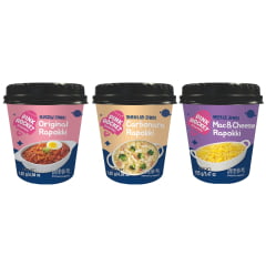 Kit Rapokki Ramen com Topokki Coreano Pink Rocket - 3 copos