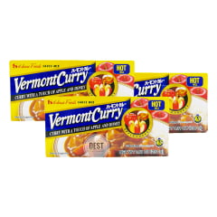 Kit Tempero pronto Curry Karakuchi com Sabor Picante nível Forte Vermont  230 gramas 3x