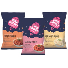 Kit Topokki Bolinho de Arroz Coreano Pink Rocket - 3 Pacotes