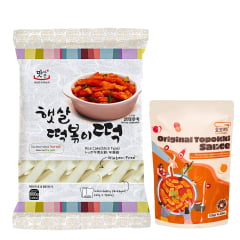 Kit Topokki e Molho Original para Topokki Coreano - 1 Pacote 600g + 1 Sachê 120g