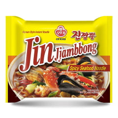 Lamen Coreano Jin Jjambbong Ottogi Frutos do Mar Picante Champong - 130 gramas