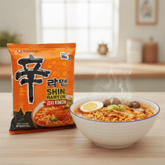 Lamen Coreano kimchi Shin Ramyun Picante Nongshim - 120 gramas