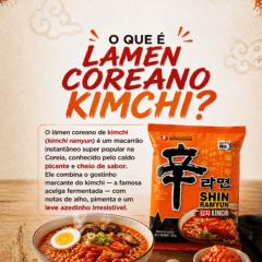 Lamen Coreano kimchi Shin Ramyun Picante Nongshim - 120 gramas