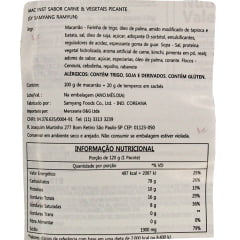 Lamen Coreano Sabor Carne & Vegetais Picante Samyang Ramyun - 120g