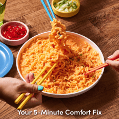Kit Lamen Coreano Sabor Queijo Cheddar & Pimenta Chili Ramen Ottogi  110 gramas - 4 Pacotes