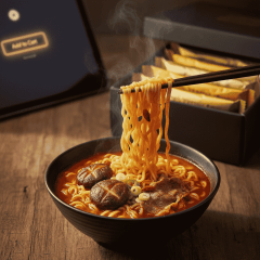 Lamen Coreano Shin Black Ramyun Picante Carne e Vegetais Big Bowl Copo - 101 gramas