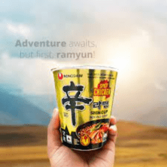 Lamen Coreano Shin Ramyun Frango Picante Copo Noodle Soup - 68 gramas