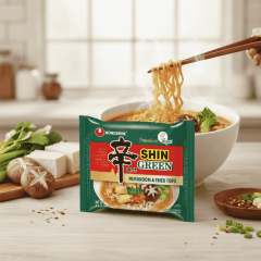 Lamen Shin Ramyun Picante Cogumelo e Tofu Frito 125g MADE IN USA - 4 Pacotes
