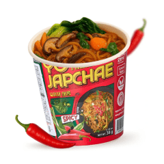 Macarrão Coreano de Batata Doce Vegetariano Sabor Apimentado Yo Japchae Copo - 38 gramas