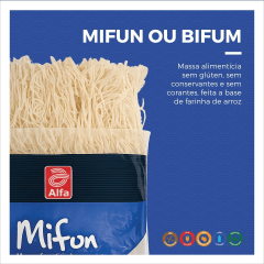 Macarrão Oriental de Arroz Mifun Alfa - 500 gramas
