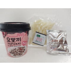 Yopokki Bolinho de Arroz Coreano Instantâneo sabor Chocolate Topokki Copo - 120 gramas
