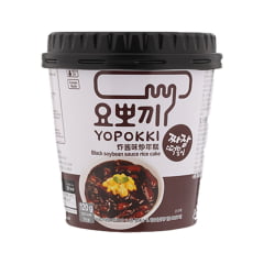 Yopokki Bolinho de Arroz Coreano Instantâneo sabor Molho de Soja Preta Topokki Copo 120 gramas