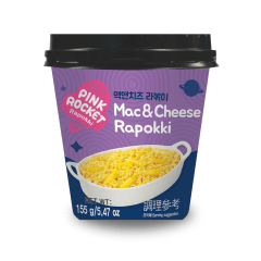 Rapokki Ramen com Topokki Sabor Macarrão & Queijo Pink Rocket Copo - 155 gramas