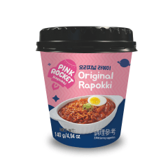 Rapokki Ramen com Topokki Sabor Original Pink Rocket Copo - 140 gramas