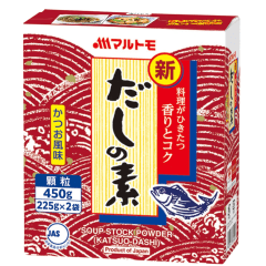 Tempero de Peixe Bonito Dashinomoto para Sopa á Base de Peixe Marutomo - 280gramas (140gx2) Tempero de Peixe Bonito Dashinomoto para Sopa á Base de Peixe Marutomo - 280gramas (140gx2)