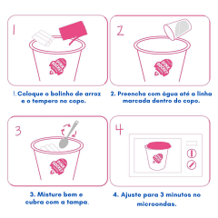 Topokki Bolinho de Arroz Coreano Instantâneo sabor Molho Shoyu Pink Rocket Copo - 120 gramas