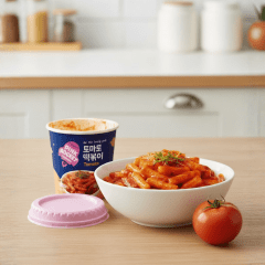 Topokki Bolinho de Arroz Coreano Instantâneo sabor Tomate Pink Rocket Copo - 120 gramas Topokki Bolinho de Arroz Coreano Instantâneo sabor Tomate Pink Rocket Copo - 120 gramas