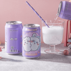 Água Gaseificada Sabor Pêssego Momonga & Chiikawa Ocean Bomb - 330mL