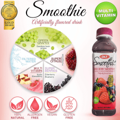 Bebida Coreana Smoothie Mix Berry de Frutas com Lactobacillus OKF - 500mL