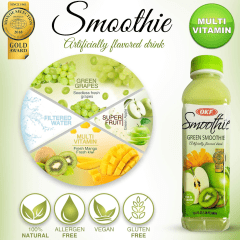 Bebida Coreana Smoothie Mix de Frutas Verdes com Lactobacillus OKF - 500mL