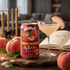 Bebida Japonesa Alcoólica Mista Gaseificada Chu-Hi Fukushima Momo (Pêssego) - 350ml