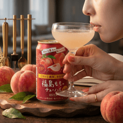 Bebida Japonesa Alcoólica Mista Gaseificada Chu-Hi Fukushima Momo (Pêssego) - 350ml