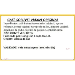 Café Pronto Solúvel Coffee Maxim Coreano Tradicional - 100 Sachês