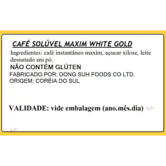 Café Pronto Solúvel Coffee Maxim Coreano White Gold - 10 Sachês