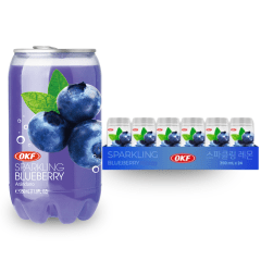 Caixa de Refrigerante Coreano Sabor Mirtilo Blueberry OKF 350mL - 24 Latas