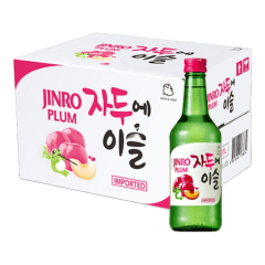 Caixa de Soju Importado Aroma de Ameixa Jinro Plum 360mL - 20 Garrafas