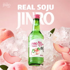 Caixa de Soju Importado Aroma de Pêssego Jinro Peach 360mL - 20 Garrafas