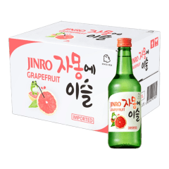 Caixa de Soju Importado Aroma de Toranja Jinro Grapefruit 360mL - 20 Garrafas