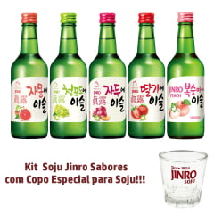 Kit 5 Soju Bebida Coreana Jinro Sabores Frutas + 1 COPO BRINDE