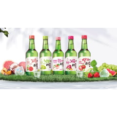 Kit 5 Soju Bebida Coreana Jinro Sabores Frutas + 1 COPO BRINDE