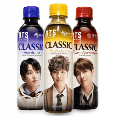 Kit Café Coreano Pronto para Beber HY Classic  Edição Especial BTS 350ml - 3 Sabores